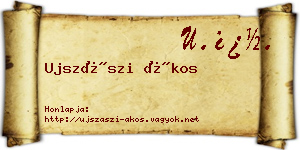 Ujszászi Ákos névjegykártya